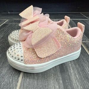 SKECHERS TODDLER TWINKLE LITES 2.0 BOW LIGHT-UP SNEAKERS